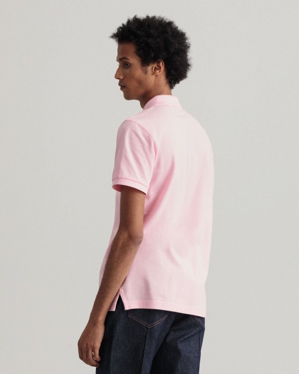 Gant Original Piqué Men's Polo Shirts Pink | lCZU9wkvca3