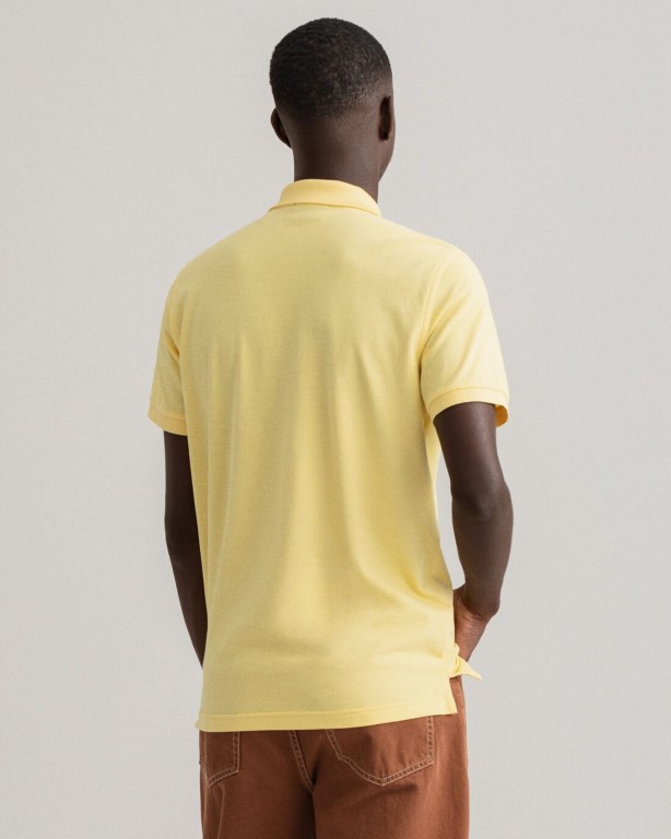 Gant Original Piqué Men's Polo Shirts Yellow | Bkk5LRrcsta