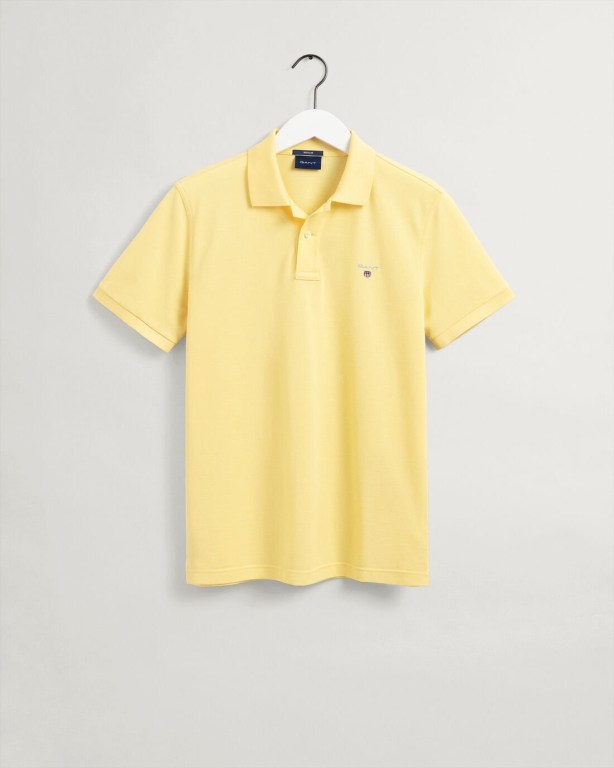 Gant Original Piqué Men's Polo Shirts Yellow | Bkk5LRrcsta