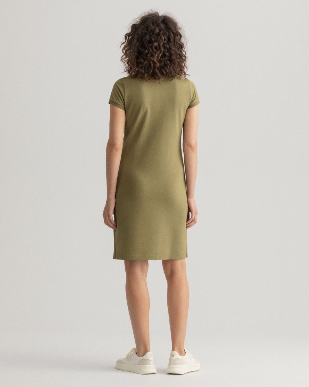 Gant Original Piqué Polo Women's Dresses Green | SdsrzlPw6zx