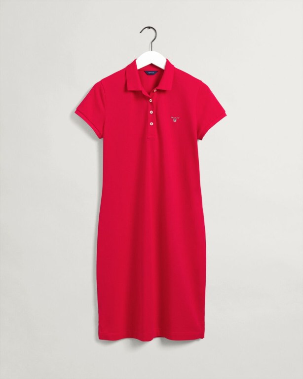 Gant Original Piqué Polo Women's Dresses Orange Pink | u2UxG7yICxN