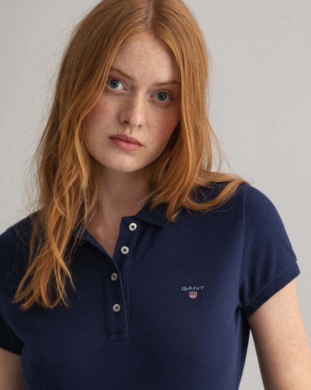 Gant Original Piqué Women's Polos Blue | y9dPxNhVkxC