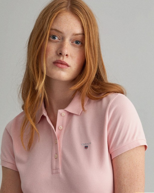 Gant Original Piqué Women's Polos Pink | vDcYh34VVzB