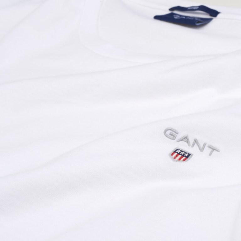 Gant Original Slim Fit Men's T-shirts White | OLh4z7JtTJW