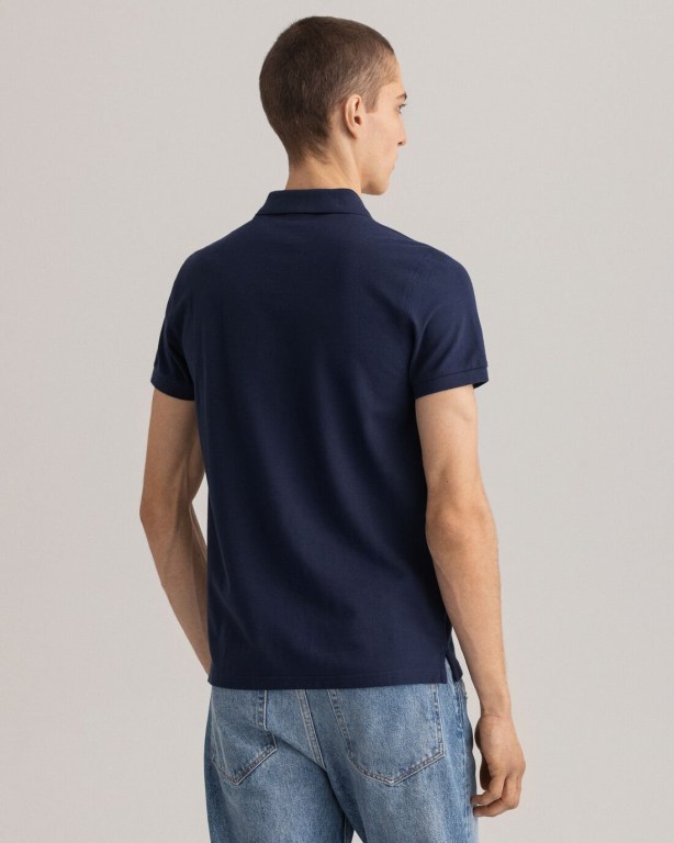 Gant Original Slim Fit Piqué Men's Polo Shirts Blue | iogDchBmVRj