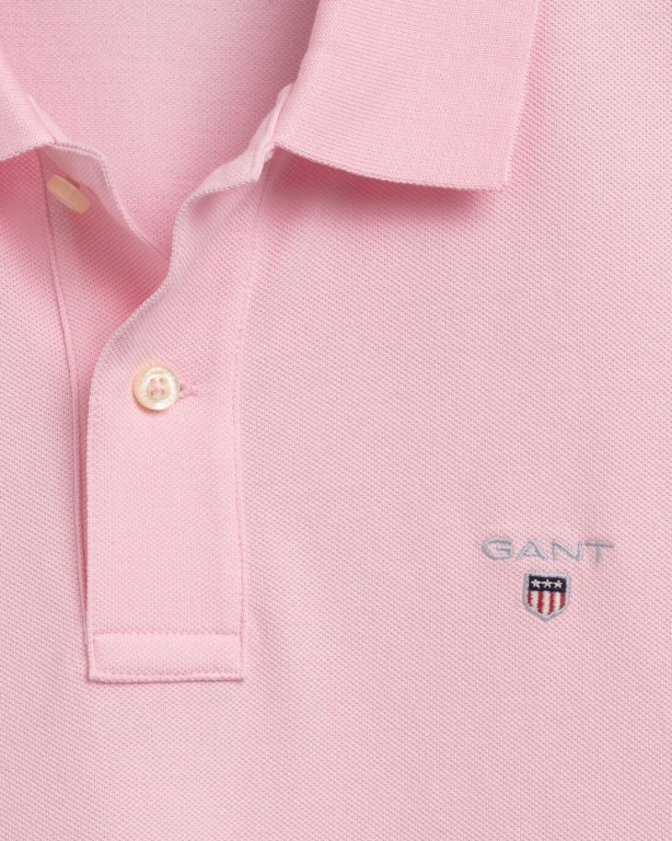 Gant Original Slim Fit Piqué Men's Polo Shirts Pink | uxYz8i1g5tM