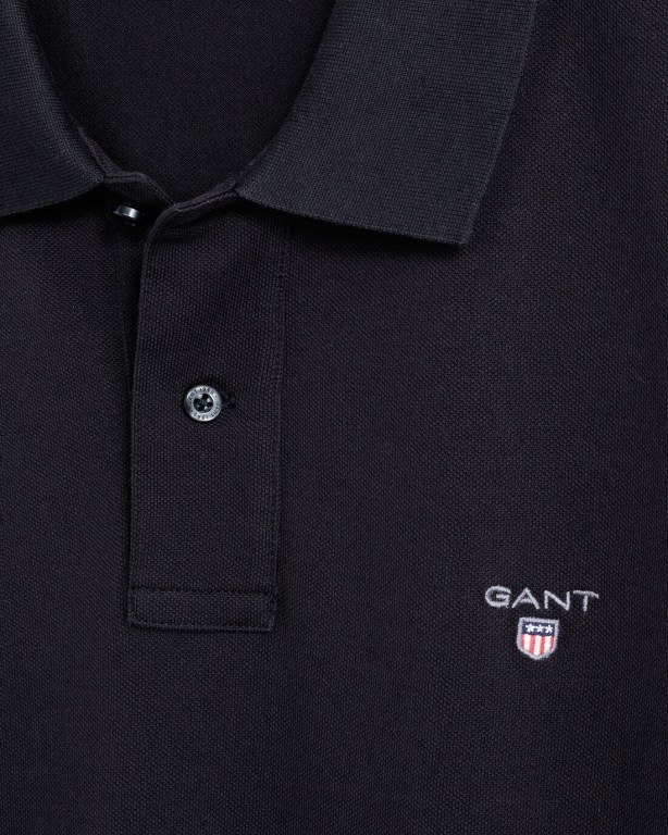 Gant Original Slim Fit Piqué Men's Polo Shirts Black | vsvdwCG4jic