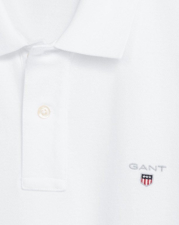 Gant Original Slim Fit Piqué Men's Polo Shirts White | zKy9FhP4ovG