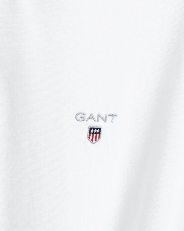 Gant Original Slim Fit V-Neck Men's T-shirts White | wWuuSPrJVka