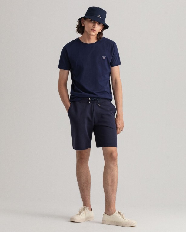 Gant Original Sweat Men's Shorts Blue | CkNFfm6OGkm