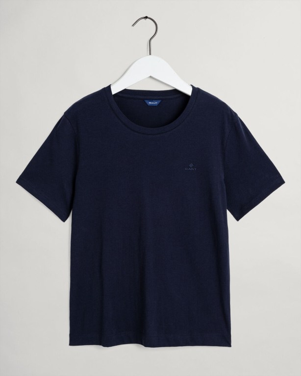 Gant Original Women's T-shirts Blue | 4TTNOD5GKYj