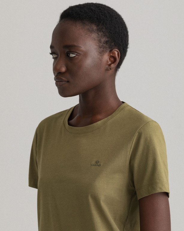 Gant Original Women's T-shirts Green | JLiFdt1o88p