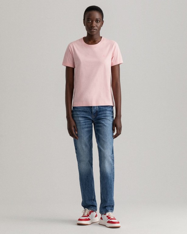 Gant Original Women's T-shirts Pink | ab8N3lFLAnT