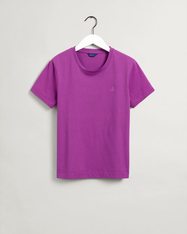 Gant Original Women's T-shirts Purple | BZ6Ji2TJJID