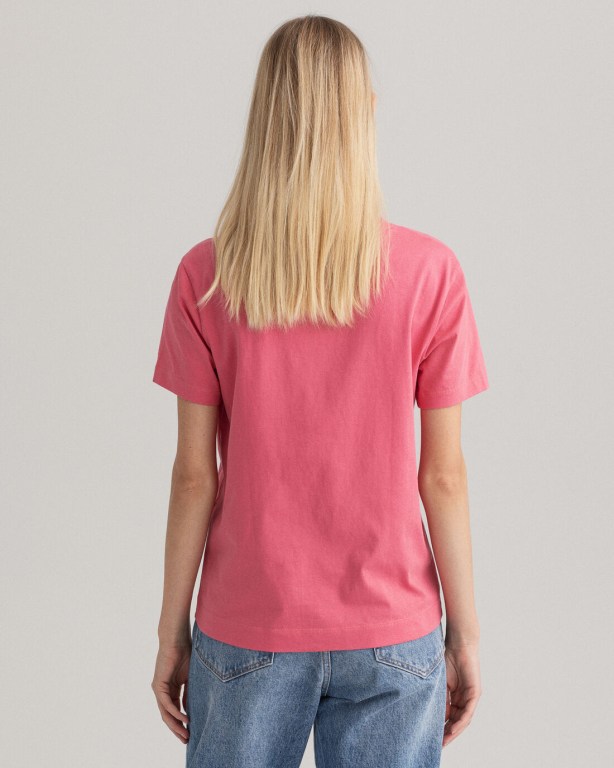 Gant Original Women's T-shirts Rose | JVJxNOq6Sbl