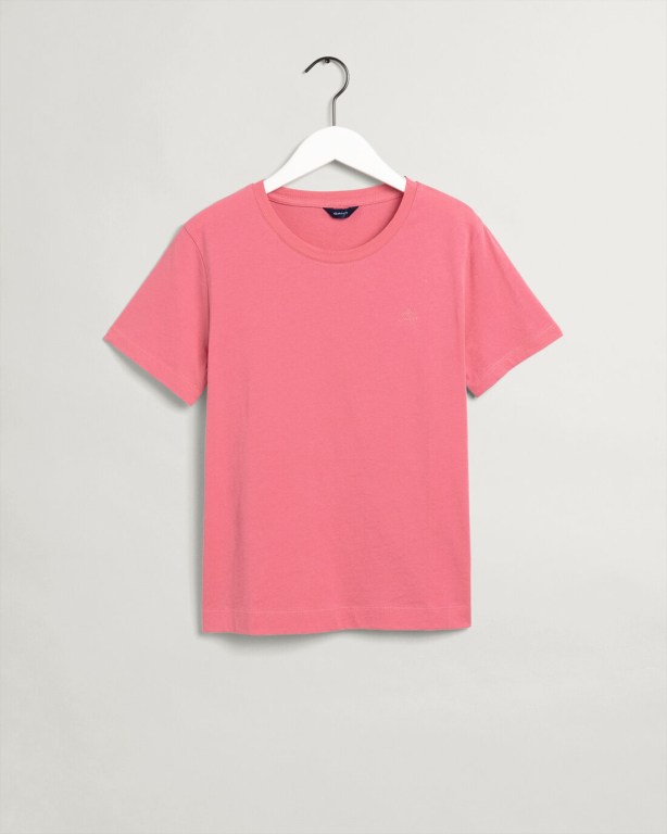 Gant Original Women's T-shirts Rose | JVJxNOq6Sbl