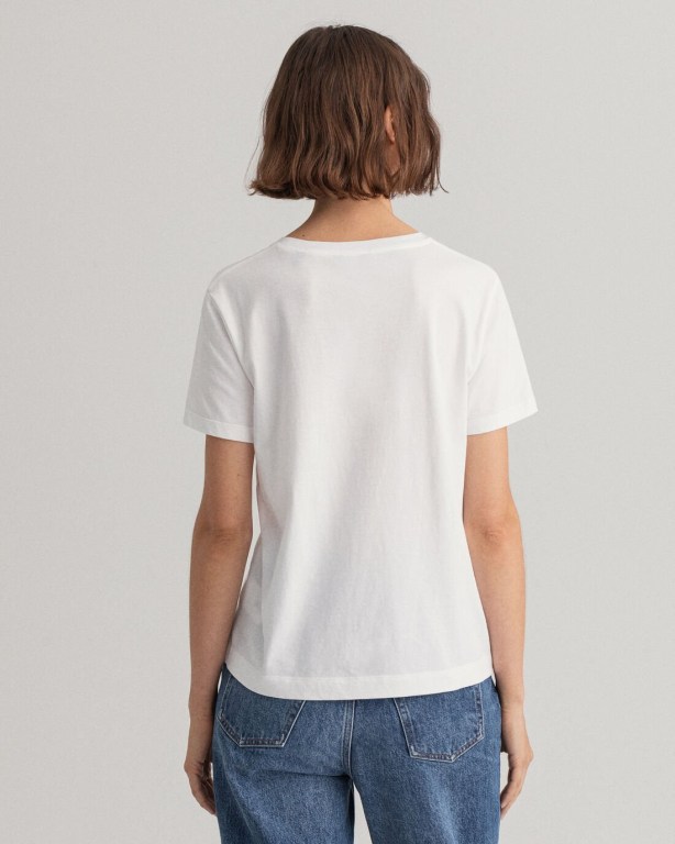 Gant Original Women's T-shirts White | Fz1lfOVXwDj