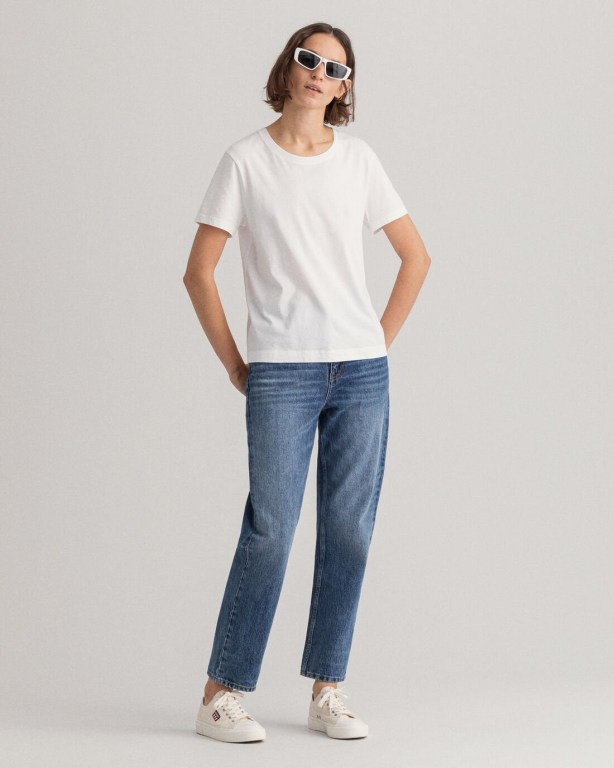 Gant Original Women's T-shirts White | Fz1lfOVXwDj