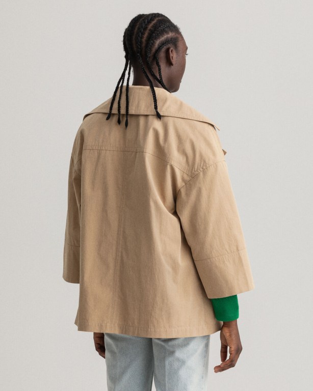 Gant Oversized Cotton Women's Jackets Dark Khaki | rokxDiHYIlH