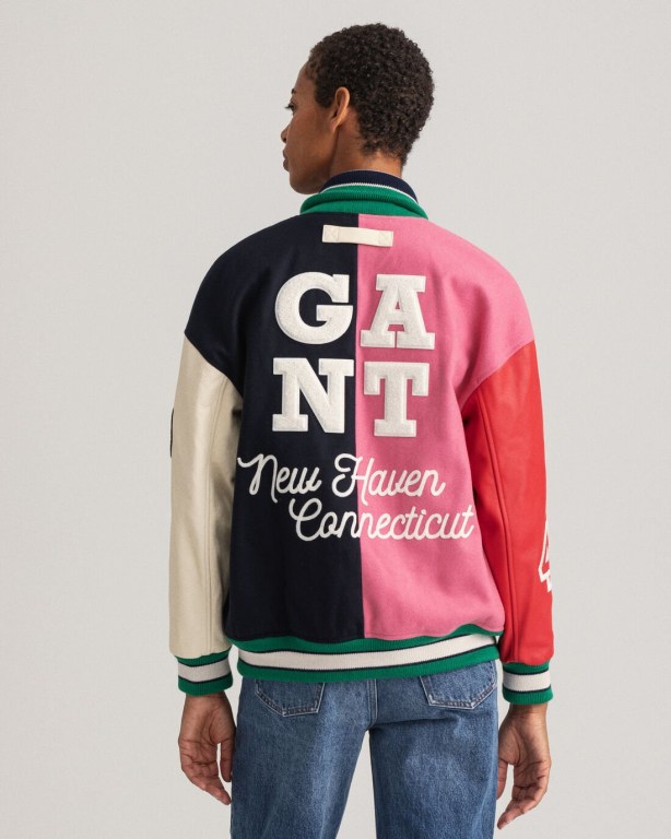 Gant Oversized GANT Varsity Women's Jackets Rose | 5rpeJ6tcXaO