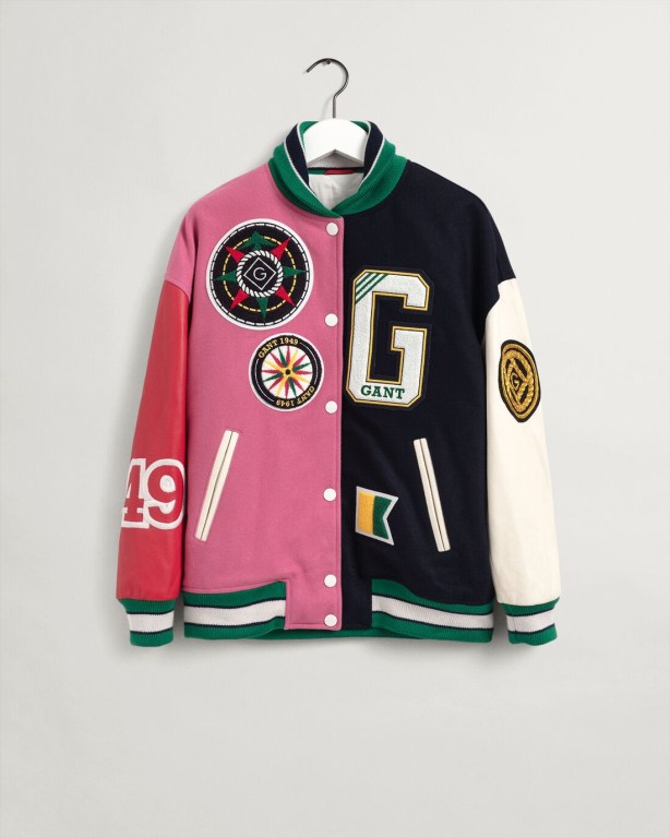 Gant Oversized GANT Varsity Women's Jackets Rose | 5rpeJ6tcXaO