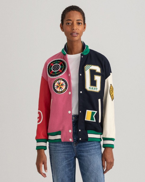 Gant Oversized GANT Varsity Women\'s Jackets Rose | 5rpeJ6tcXaO