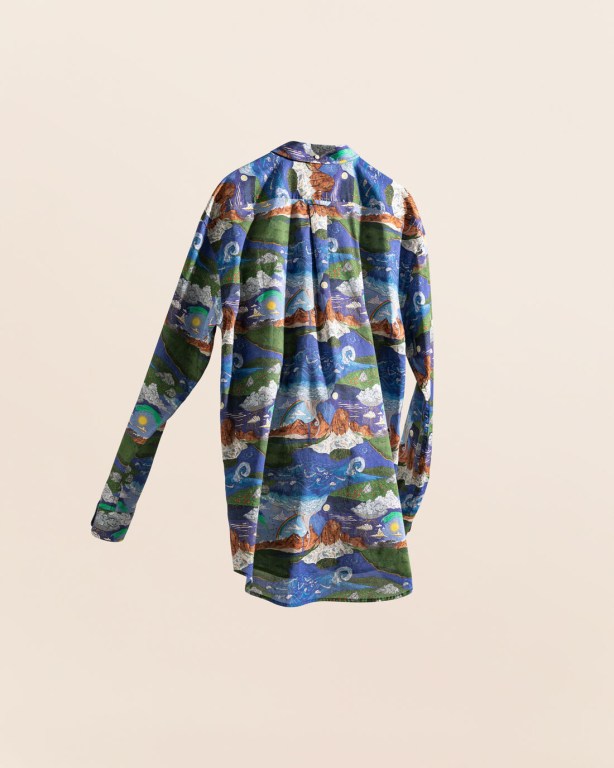 Gant Oversized Printed Men's Shirts Blue | H7OJYnlAXXo