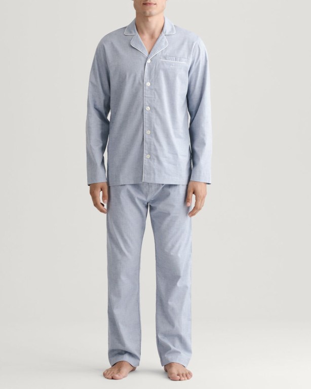 Gant Oxford Pajama Set Men\'s Nightwear Light Blue | 9QvGn9N5K36