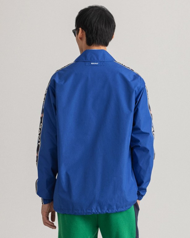 Gant Packable Coach Men's Jackets Blue | PanQ8OpDdLq