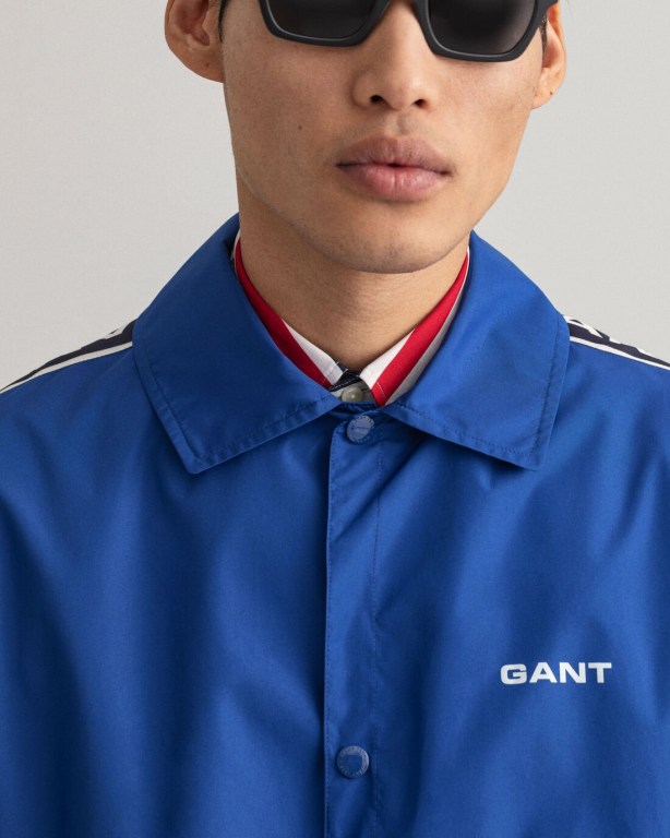 Gant Packable Coach Men's Jackets Blue | PanQ8OpDdLq