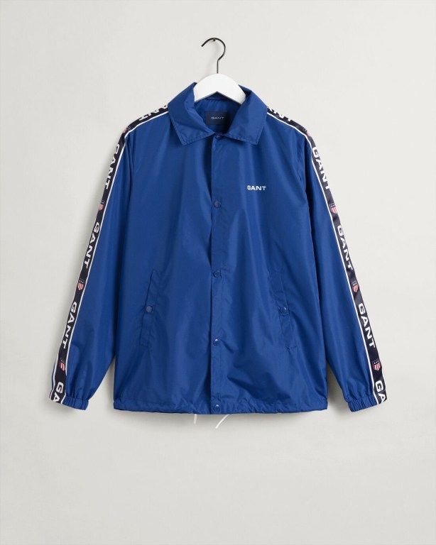 Gant Packable Coach Men's Jackets Blue | PanQ8OpDdLq