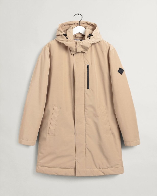 Gant Padded Car Coat Men's Raincoats Dark Khaki | eK6K6cZifCQ