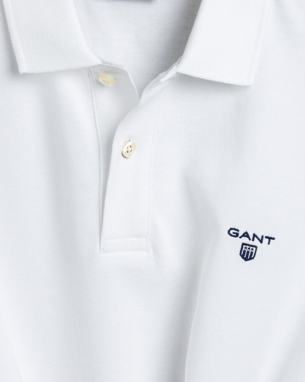 Gant Piqué Men's Polo Shirts White | Qf8CAZXyQ2g