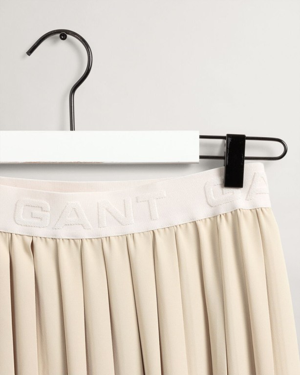 Gant Pleated Women's Skirts Beige | y5OyQw4bZCc