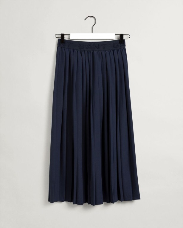 Gant Pleated Women's Skirts Blue | U6qBt8X0C95