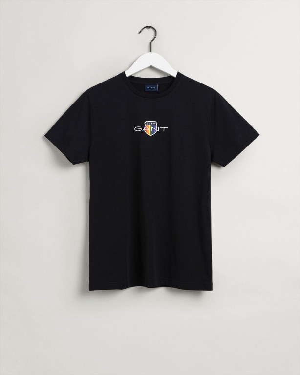 Gant Pride Men's T-shirts Black | Av8Ed0mtTpY