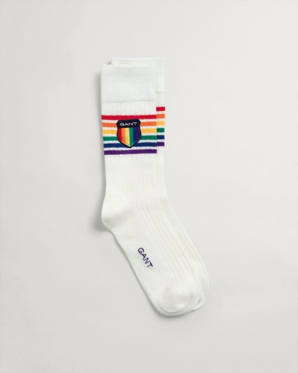 Gant Pride (Size 36-41) Women\'s Socks White | 12Q7XyRaEXt