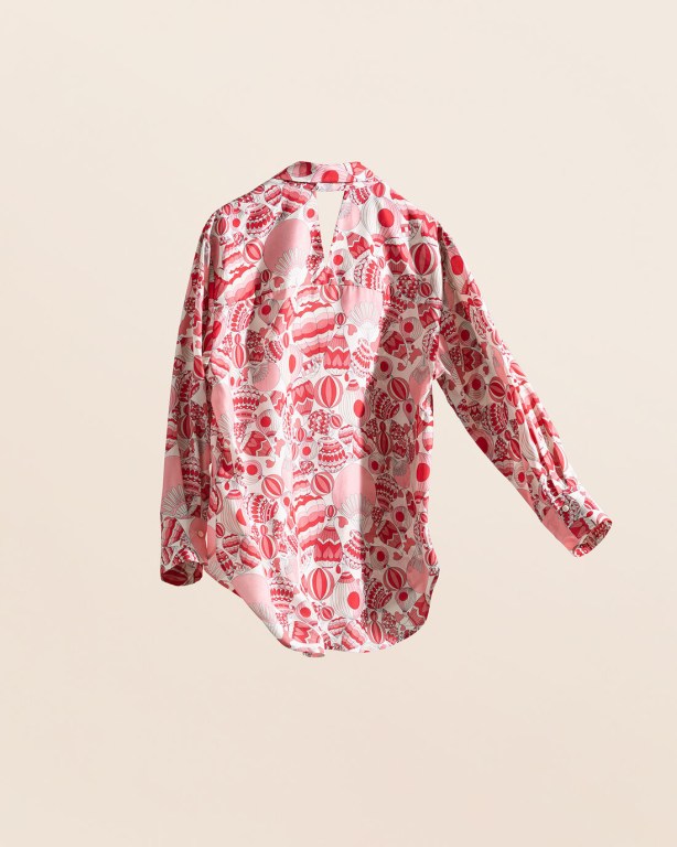 Gant Printed Silk Bow Women's Blouses Light Red | MzFDRQn2ovx