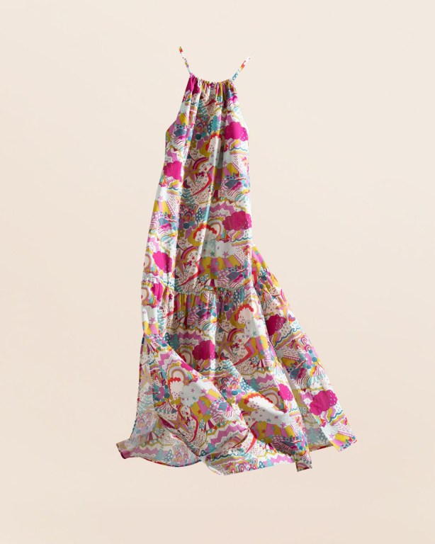 Gant Printed Strap Maxi Women's Dresses White | rzrYILvpAar