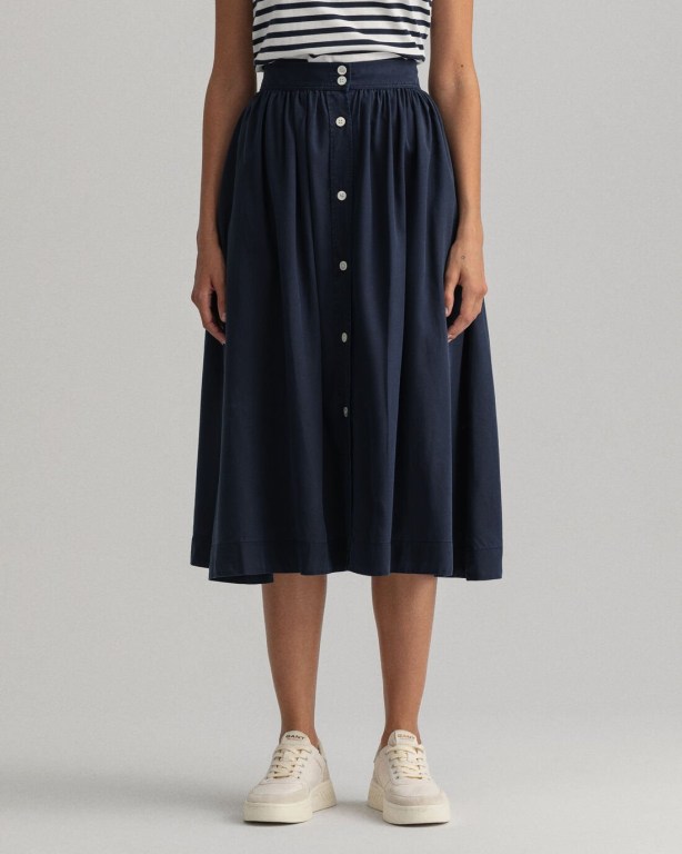 Gant Pure Prep Lyocell Women's Skirts Blue | jq7KOPaJOHg