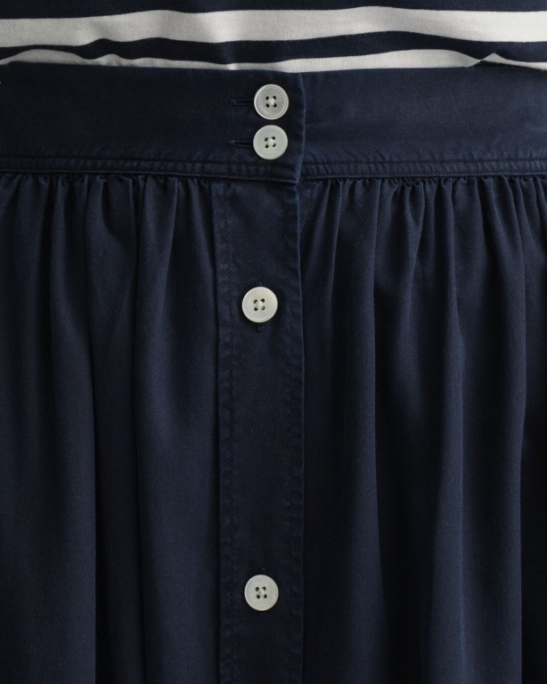 Gant Pure Prep Lyocell Women's Skirts Blue | jq7KOPaJOHg