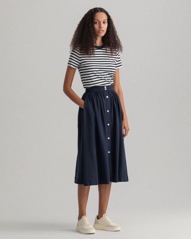 Gant Pure Prep Lyocell Women's Skirts Blue | jq7KOPaJOHg