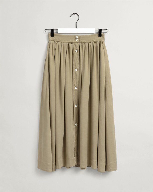 Gant Pure Prep Lyocell Women's Skirts Grey | Dr5tXOIsyNM