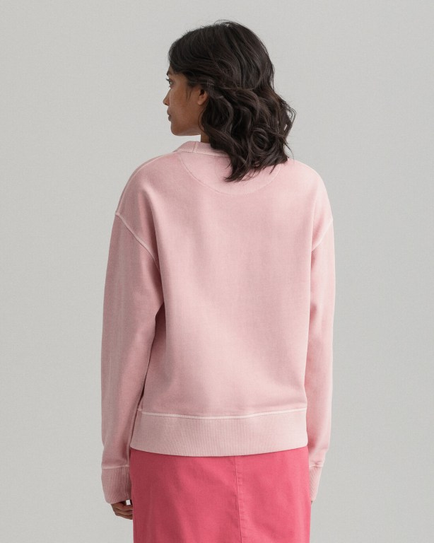 Gant Quadrat Logo Crew Neck Women's Sweatshirts Pink | lDLcerQA62w