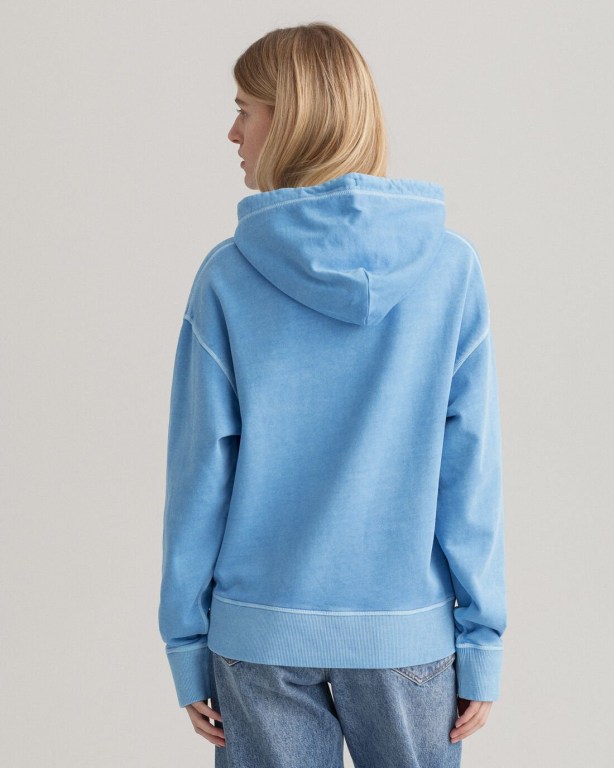 Gant Quadrat Logo Women's Hoodies Silver Blue | TDKMumeI2rj