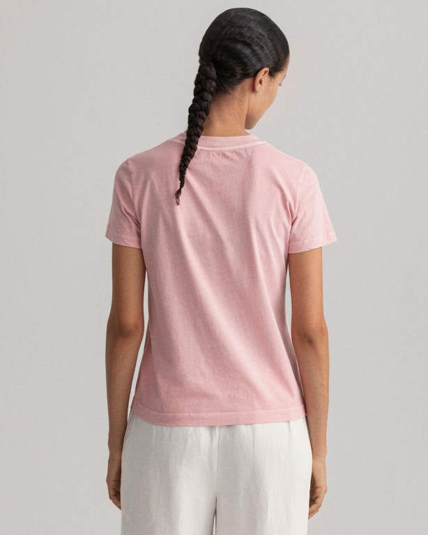 Gant Quadrat Logo Women's T-shirts Pink | 4UjG60UVtNj