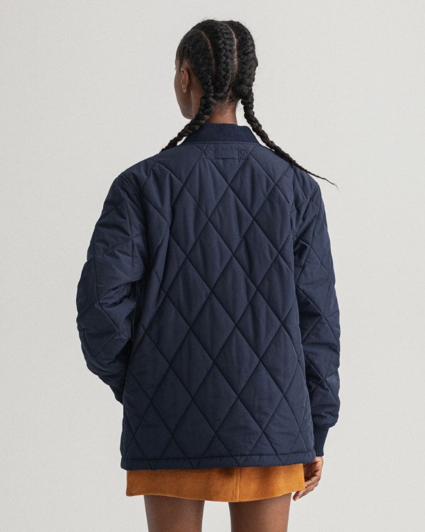 Gant Quilted Coach Women's Jackets Blue | WYBJC2we5wV