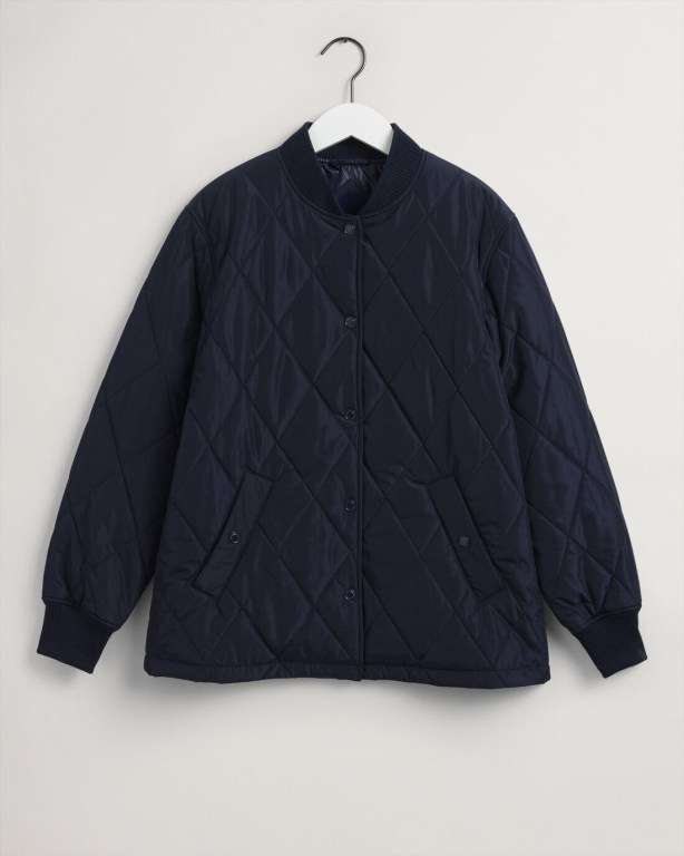 Gant Quilted Coach Women's Jackets Blue | WYBJC2we5wV