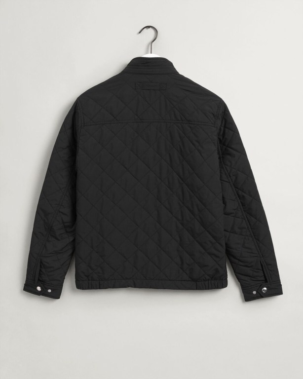 Gant Quilted Men's Jackets Black | LEwzHfq8OxW