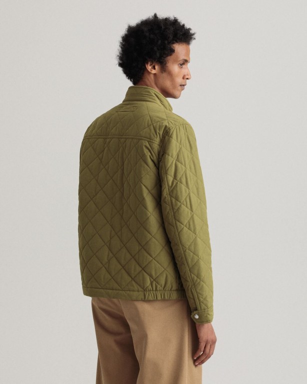 Gant Quilted Men's Jackets Green | EOLZ93bUxE2